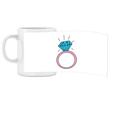  Porcelán bögre Ovis jellel Gyűrű mintával bögrék, csészék