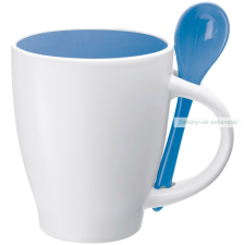Porcelán bögre színes kanállal, 250 ml bögrék, csészék