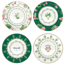  Porcelán desszerttányérszett 4db-os,19cm dobozban, Botanic Chic konyhai eszköz