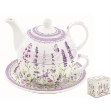  Porcelán egyszemélyes teáskészlet 350ml+350ml,dobozban,Lavender Field konyhai eszköz
