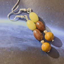  Porcelán és Jáspis fülbevaló 5 cm-es fülbevaló