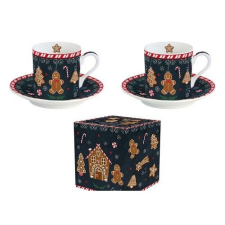  Porcelán eszpresszócsésze+alj 2 személyes 75ml dobozban, Gingerbread bögrék, csészék