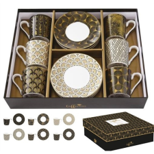Porcelán eszpresszócsésze+alj 6 személyes, 100ml, dobozban, Coffee Mania, Egyptology konyhai eszköz