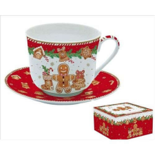Porcelán reggelizőcsésze+alj,400ml, dobozban, Fancy Gingerbread bögrék, csészék