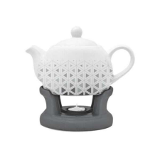 Porcelán teáskanna melegítővel - 1literes vízforraló és teáskanna