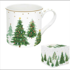 Porcelánbögre 300ml, dobozban, Festive Trees bögrék, csészék