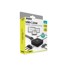 Port 901907 univerzális notebook dokkoló 2X4K USB-C (p901907) laptop kellék