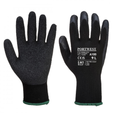 Portwest A100 Mártott latex védőkesztyű (fekete) (8/M) védőkesztyű