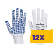 Portwest A110 Nylon PVC pontozott védőkesztyű fehér (Karton - 12 pár) védőkesztyű