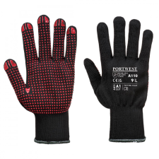 Portwest A110 Nylon PVC pontozott védőkesztyű (fekete/piros) (6/XS) védőkesztyű