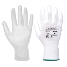Portwest A120 PU tenyérmártott munkavédelmi kesztyű (fehér, XXXL) védőkesztyű