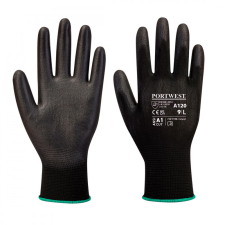 Portwest A120 PU tenyérmártott védőkesztyű (fekete) (12/3XL) védőkesztyű