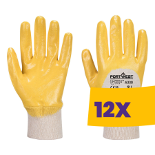 Portwest A330 Nitril csuklószorítós védőkesztyű sárga (Karton - 12 pár) védőkesztyű