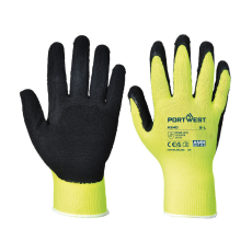  Portwest A340 Hi-Vis Grip mártott latex védőkesztyű sárga M