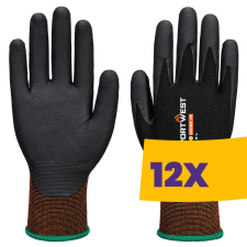 Portwest A370 Habosított nitril munkavédelmi kesztyű fekete (Karton - 12 pár) védőkesztyű