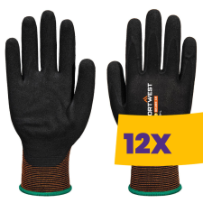 Portwest A375 Antimikrobiális Texpel MicroTM bevonatú munkakesztyű fekete (Karton - 12 pár) védőkesztyű