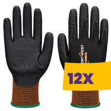 Portwest A377 21-es kötésű habosított nitril munkakesztyű fekete (Karton - 12 pár)