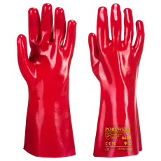 Portwest A435 PVC hosszúszárú védőkesztyű (piros, 35cm)