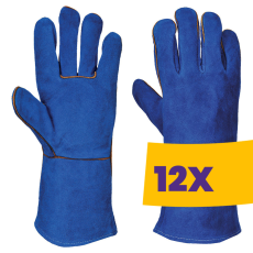 Portwest A510 Hegesztő hosszú szárú kesztyű kék (Karton - 12 pár)