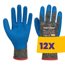 Portwest A611 Aramid HR Cut Latex kesztyű fekete (Karton - 12 pár) védőkesztyű