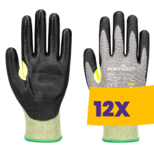 Portwest A651 Vágásbiztos PU bevonatos munkavédelmi kesztyű szürke (Karton - 12 pár) védőkesztyű