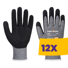 Portwest A665 Továbbfejlesztett vágásbiztos kesztyű, CUT 5 szürke (Karton - 12 pár)