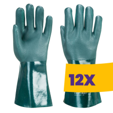 Portwest A835 Duplán mártott PVC védőkesztyű 35cm zöld (Karton - 12 pár) védőkesztyű