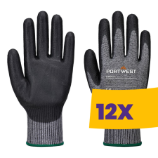 Portwest AB664 Vágásbiztos védőkesztyű, Cut F multipack szürke 12 pár védőkesztyű