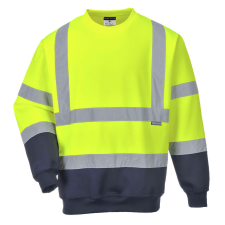 Portwest B306 Hi-Vis kéttónusú pulóver sárga-tengerészkék láthatósági ruházat