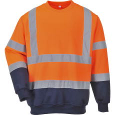 Portwest B306 Kéttónusú Hivis jól láthatósági pulóver narancs - sötétkék