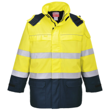 Portwest Bizflame Rain+ Hi-Vis Arc lángálló kabát Yellow/Navy XXL