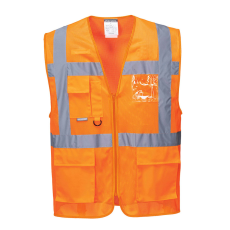 Portwest C376 Athen MeshAir Jól láthatósági vezetői mellény (narancs, 3XL)