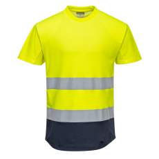 Portwest C395 Kéttónusú Mesh Jól láthatósági Póló (sárga)