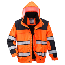 Portwest C466 3 az 1-ben Jól láthatósági Bomber dzseki (narancs/fekete, 4XL)
