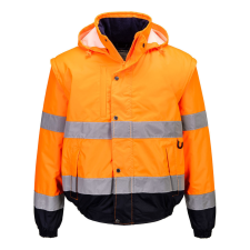 Portwest C468 Hi-Vis 2 az 1-ben bomber kabát narancs láthatósági ruházat