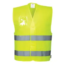 Portwest C475YERL/XL Portwest Jól láthatósági mellény - azonosítókártya tartóval láthatósági ruházat