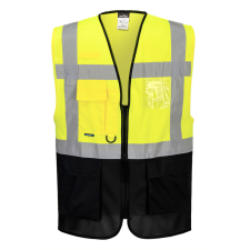 Portwest C476 Warsaw jól láthatósági vezetői mellény (sárga/fekete, 3XL) láthatósági ruházat