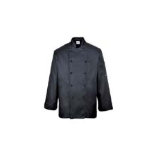 Portwest (C834) Somerset szakácskabát fekete férfi kabát, dzseki