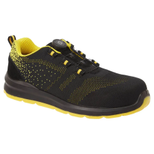 Portwest Compositelite Wire Lace Biztonsági Trainer S1P Black/Yellow 40 munkavédelmi cipő