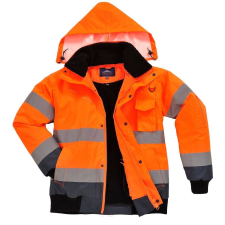 Portwest Contrast Bomber Hi-Vis védőkabát - C465 M kék és narancs láthatósági ruházat