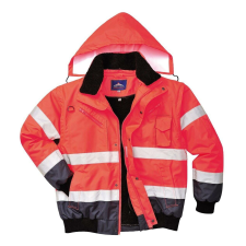 Portwest Contrast Bomber Hi-Vis védőkabát - C465 M kék és piros láthatósági ruházat