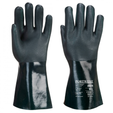 Portwest Duplán mártott PVC védőkesztyű 35cm A835 Zöld XL méret