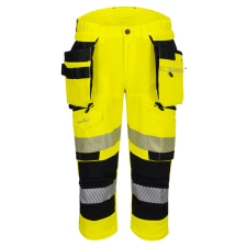 Portwest DX402 DX4 Hi-Vis 3/4-es nadrág sárga-fekete láthatósági ruházat