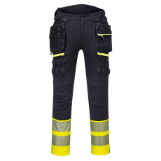 Portwest DX445 DX4 Hi-Vis Class 1 Holster lengőzsebes nadrág (sárga/fekete, 32)