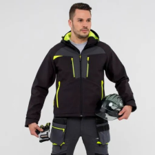 Portwest DX474 Portwest DX4 Softshell Kabát (fekete/sárga, L) munkaruha