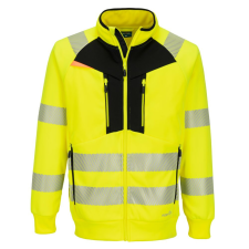 Portwest DX477 DX4 Hi-Vis cipzáras pulóver sárga-fekete láthatósági ruházat