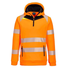 Portwest DX482 DX4 Hi-Vis 1/4 zippzáras kapucnis pulóver