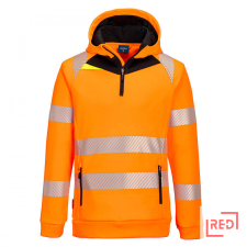 Portwest DX4 Hi-Vis 1/4 zippzáras kapucnis pulóver munkaruha