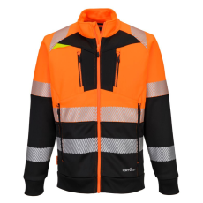 Portwest DX4 Hi-Vis 1. osztályú tölcsér nyakú cipzáras pulóver Orange/Black M