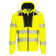 Portwest DX4 Hi-Vis cipzáras kapucnis pulóver Yellow/Black 5XL